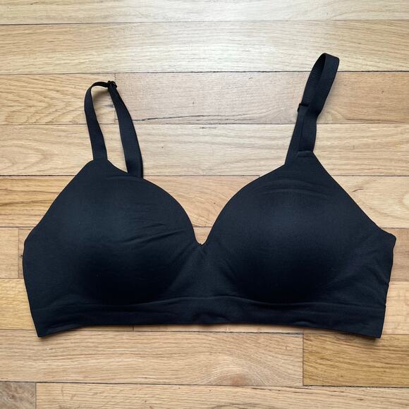NEW TrueKind Women's L Supportive Comfort Wireless Shaping Bra Black T Shirt - Picture 1 of 11